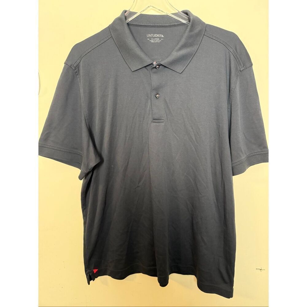 Untuckit Wrinkle-Free Damaschino Polo Mens XL Black